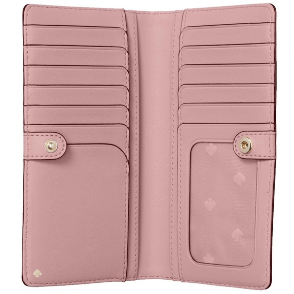 New Kate Spade Dusty Peony Saffiano Leather Slim Wallet - Picture 6 of 7